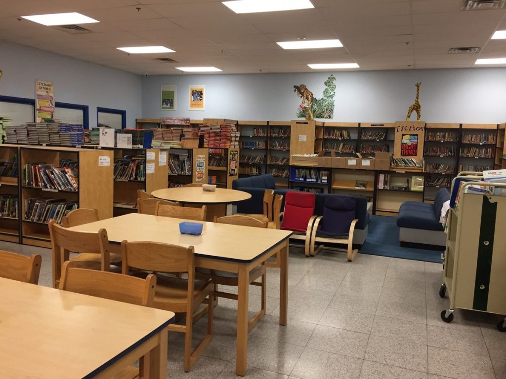 Book fair displays inside the PCSST library