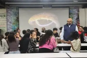 PCSST students and staff gathered during the 4–7 Block Party