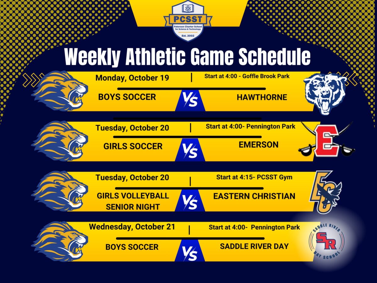 Weekly Athletic Game Schedule.